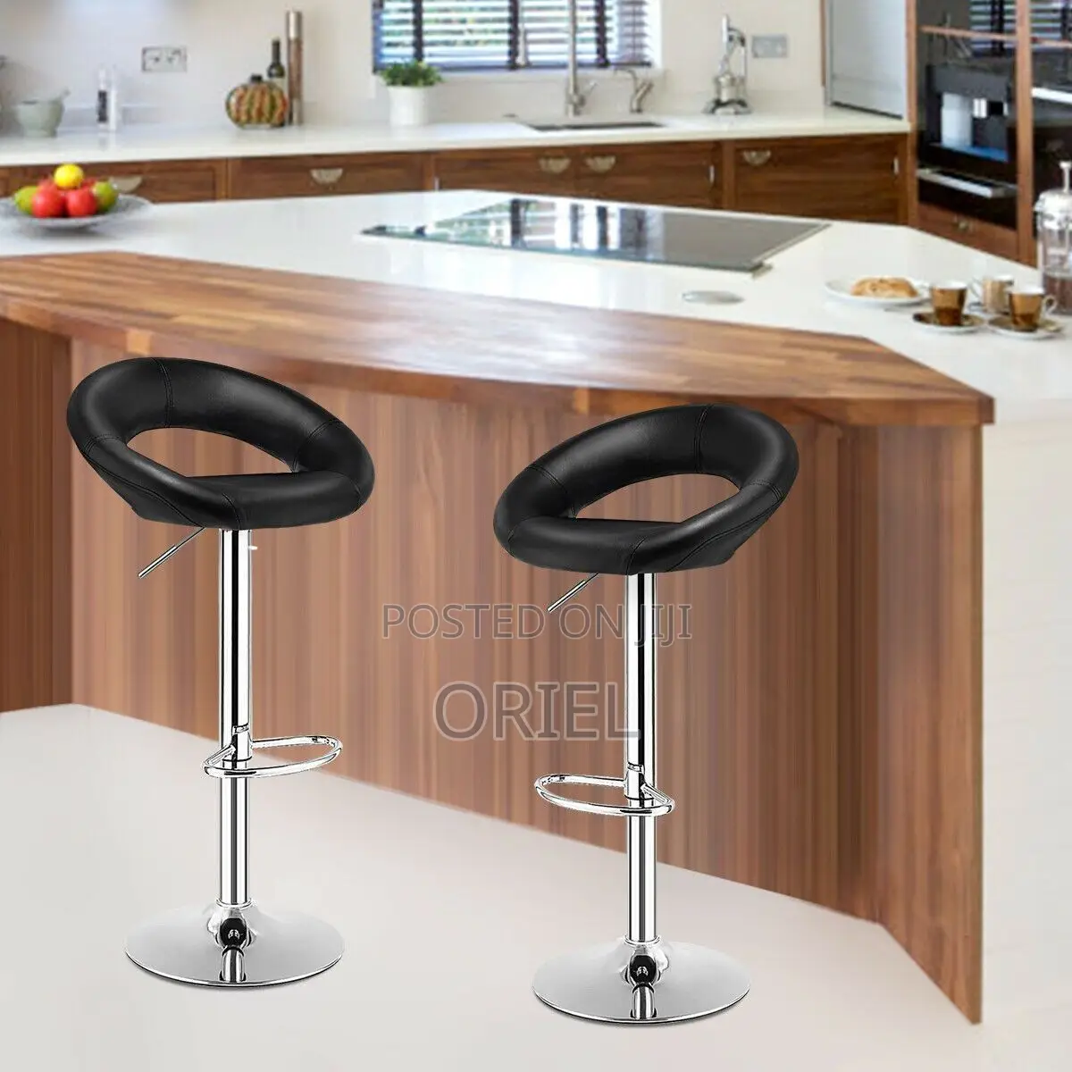 Barstools : Leather Swivel Adjustable Counter Stool