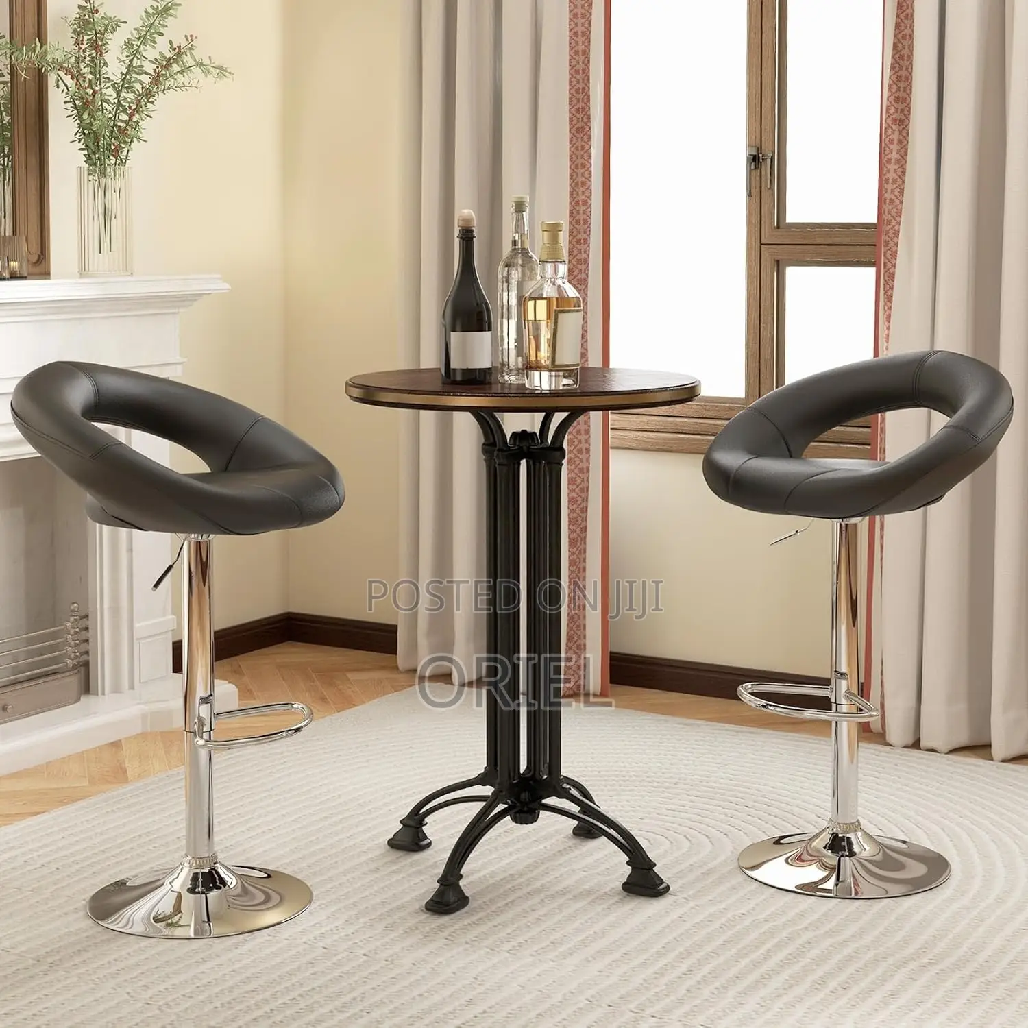 Barstools : Leather Swivel Adjustable Counter Stool