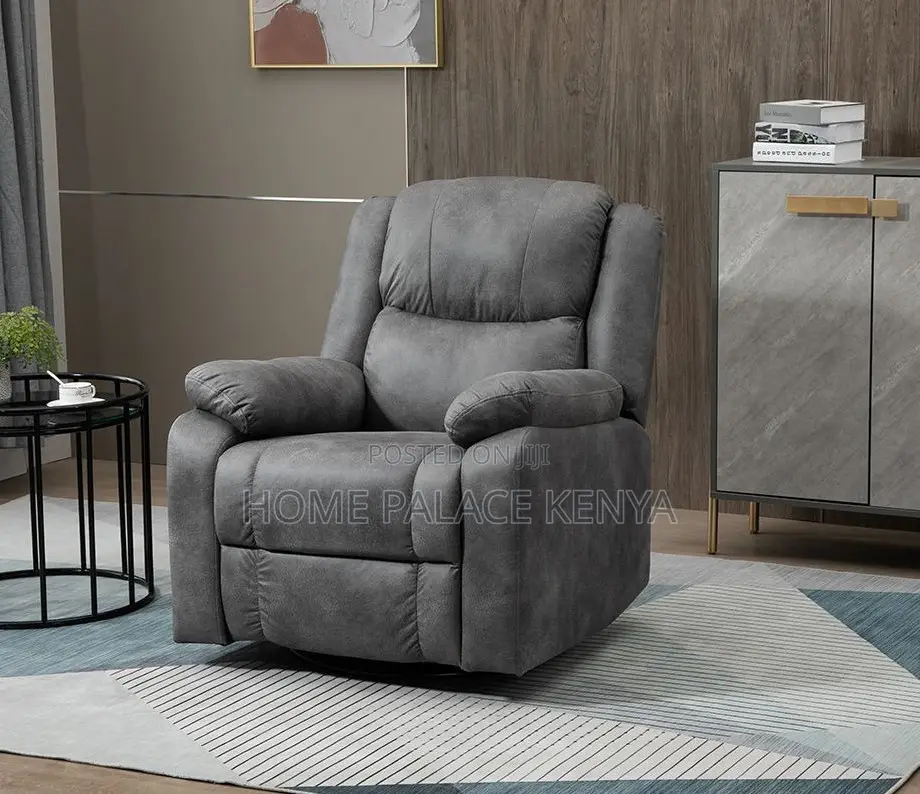 Home Sofa: Single Seat Manual Reclining Fabric Sofa