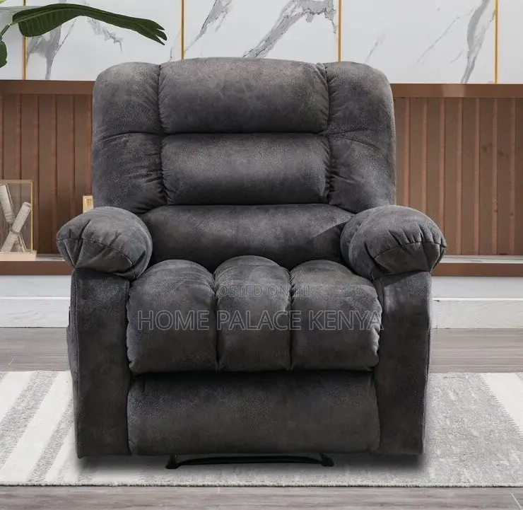 Home Sofa: Single Seat Manual Reclining Fabric Sofa