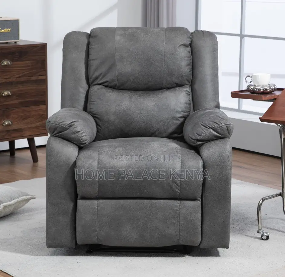 Home Sofa: Single Seat Manual Reclining Fabric Sofa