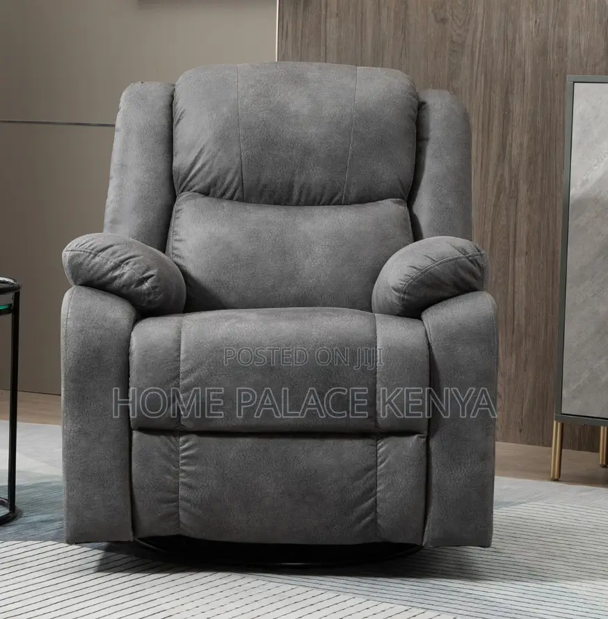 Home Sofa: Single Seat Manual Reclining Fabric Sofa