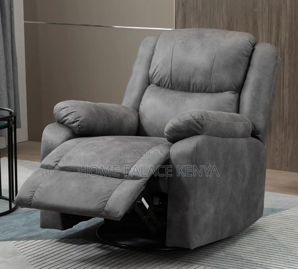 Home Sofa: Single Seat Manual Reclining Fabric Sofa