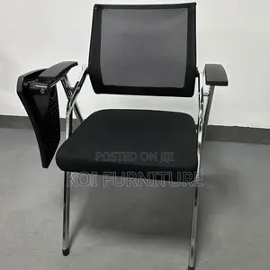 Office Chair : Black Foldable Training Office Chairs With Writing Pads