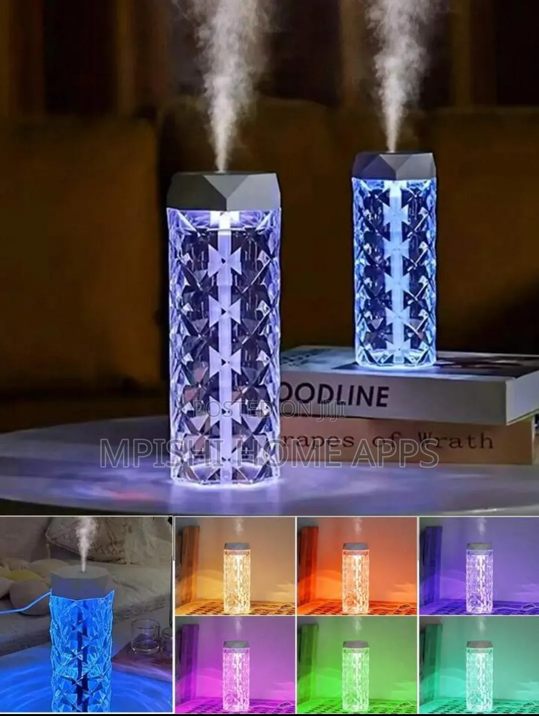 1l Crystal Lamp Humidifier With a 7-Color Led Light.