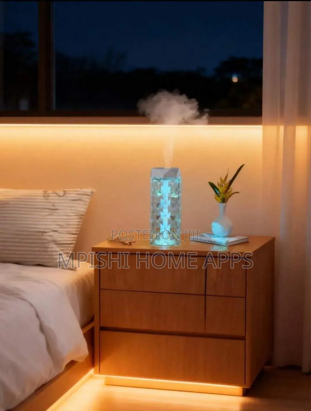 1l Crystal Lamp Humidifier With a 7-Color Led Light.