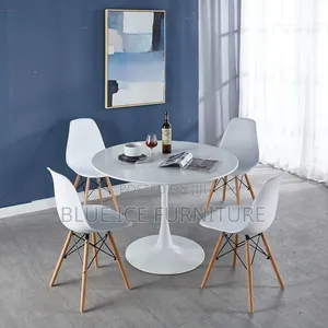 4 Seater White Dining Room Set Round