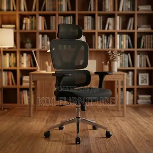 Office Chair : Black High-Back Ergonomic Office Chair