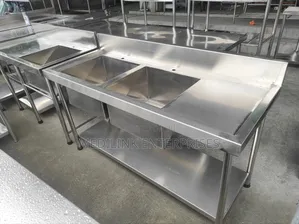 Double Sink Ss 304 With a Working Space
