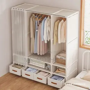 Elegant Heavy Duty Metallic Canvas Wardrobe