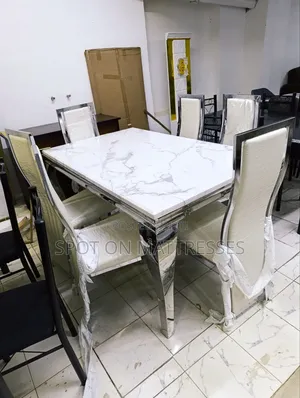 Pure White 6-Seater Dining Table Set. Delivery Available Countrywide.