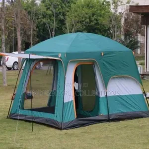 Green and White Camping Tent