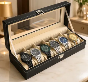 6 Slot Leather Watch Organizer
