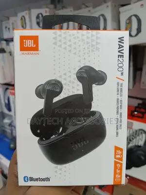 Black JBL Wave 200 True Wireless in Ear Earbuds With Mic