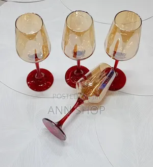 Stem Red Gold Wine Glasses