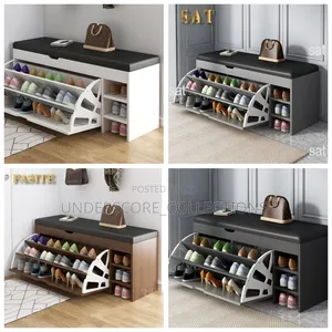 *Modern Bucket Flip Shoe Cabinet With Seat Changing Stool Bench *