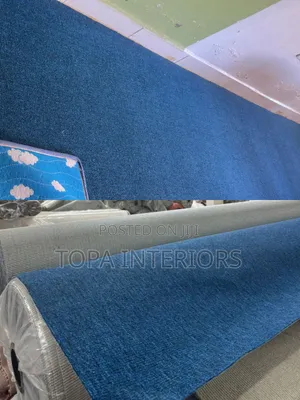 Faded Blue 4mm Thick Delta Wall to Wall Carpets for Office Floor