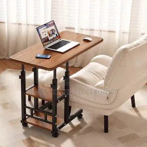 Adjustable C-Shaped Side Table With Wheels
