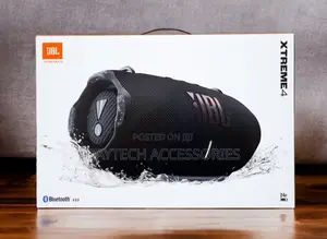 This Is a JBL Xtreme 4 Portable Waterproof Speaker in Black.