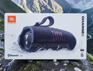 This Is a JBL Charge 6 Portable Bluetooth Speaker in Black.