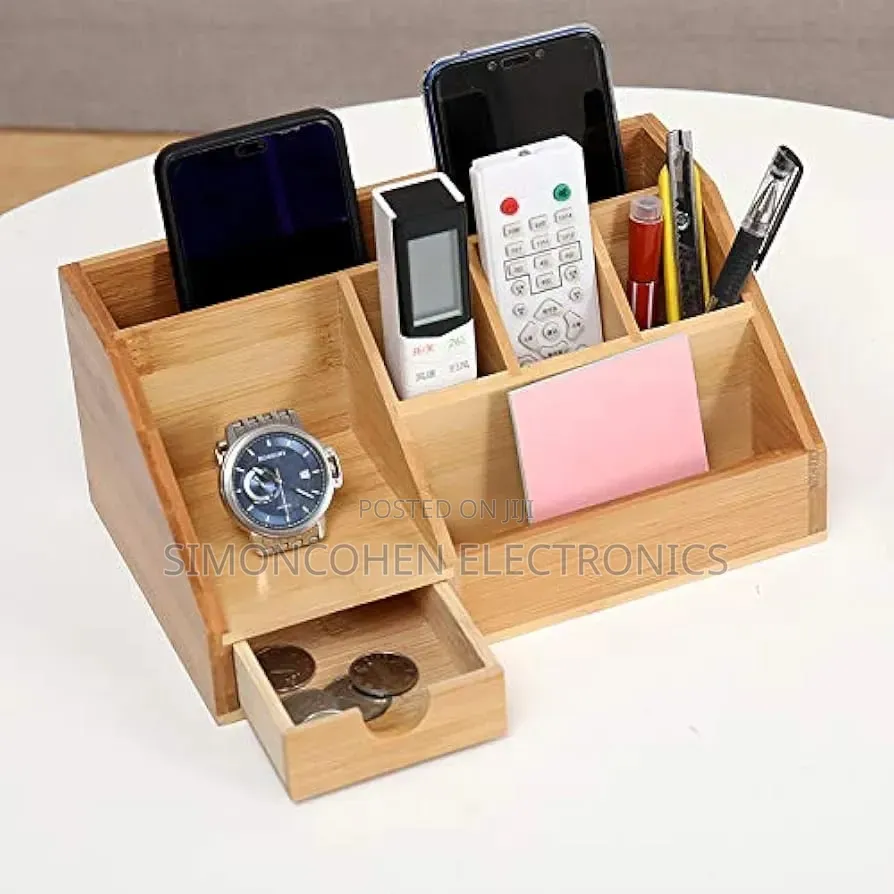 Wooden Bamboo Desk Organizer for Table - Home, Office, School
