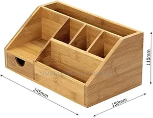 Wooden Bamboo Desk Organizer for Table - Home, Office, School
