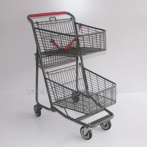 2-Tier Metal Shopping Cart.