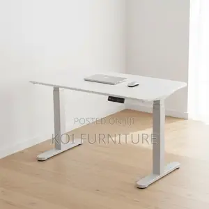 Office Desk : 1.2m White Electric Height-Adjustable Standing Desk