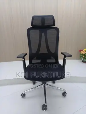 Office Chair : Black High-Back Ergonomic Office Chair