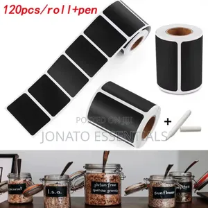 Chalkboard Labels Sticker Roll (120pcs + Liquid Pen) Jar Organizer