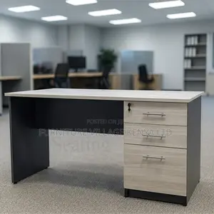 Customized Brown Study Space Desk With Drawers