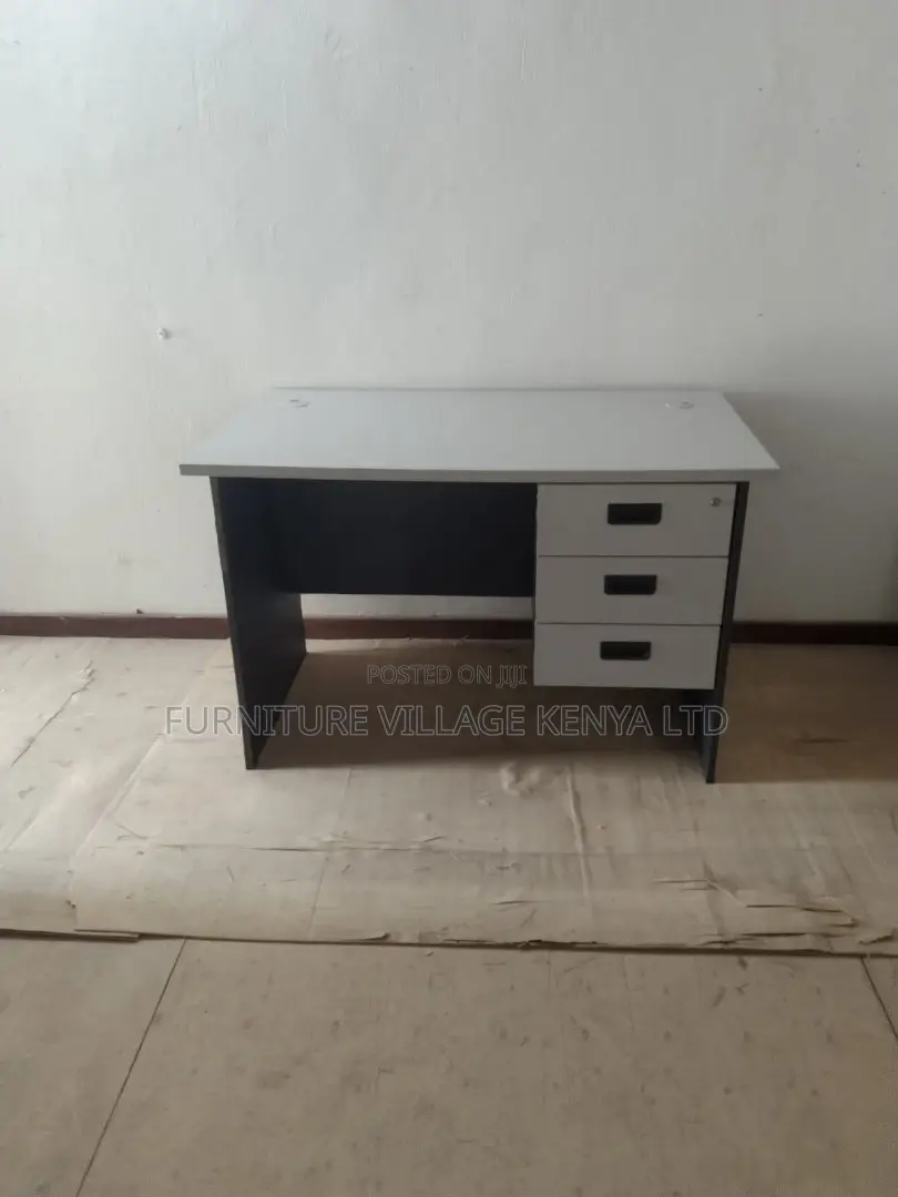Customized Brown Study Space Desk With Drawers