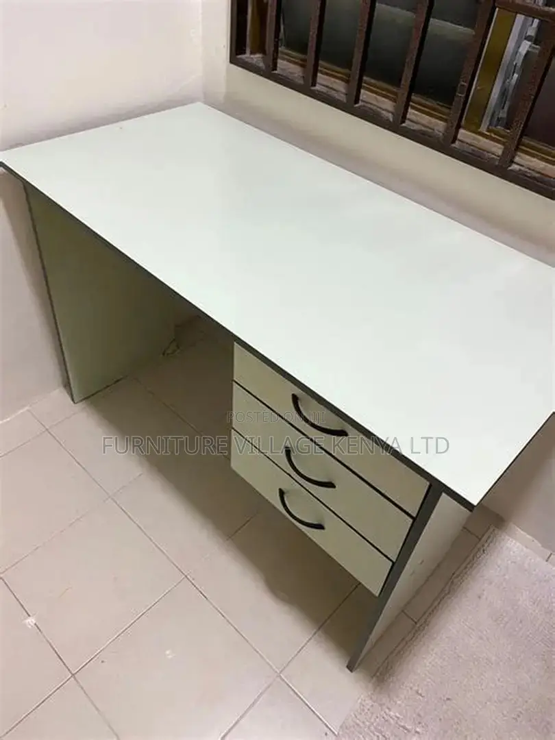 Customized Brown Study Space Desk With Drawers