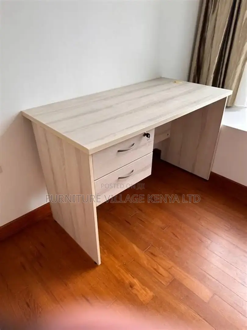 Customized Brown Study Space Desk With Drawers