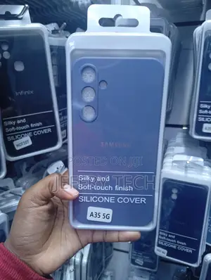 Samsung Galaxy A35 Blue Silicone With a Matte, Soft-Touch Finish Cover