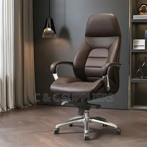 Elegant Silver Executive Chair With Lumbar Support Casters Included