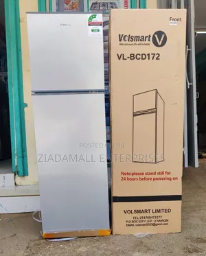 *Volsmart 172litres Double Door Fridge Silver Smart Coolingeveryday