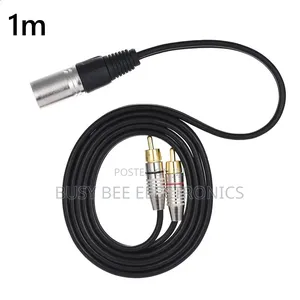 1m XLR Male to 2 X Phono Phonos Rca Rcas Plug Cable Adaptor