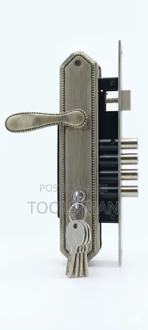 Heavy Duty Steel Door Lock 4-Bullet Mortice Door Lock Handle Set.