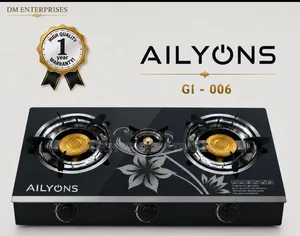 Ailyons 3burner Tampered Glass Auto Ignition Gas Cooker
