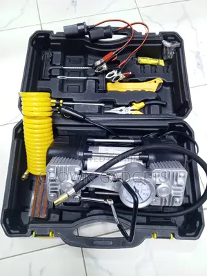 12v Portable Tire Inflator Dual Cylinder Air Compressor Kit