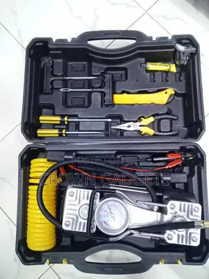 Double Cylinder Car Air Pump 150psi Tire Repair Tool Set