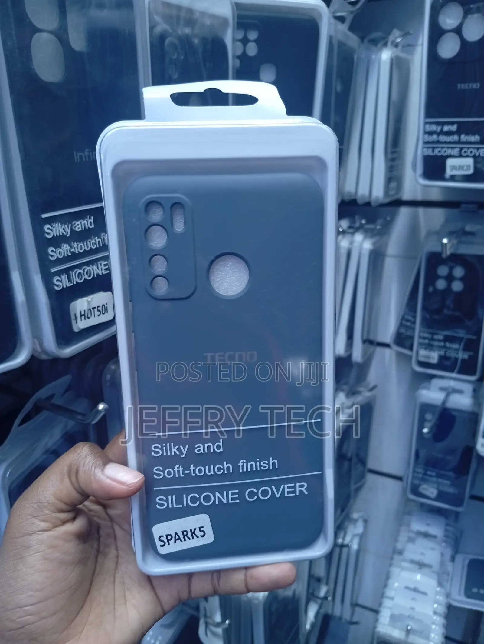 Tecno Spark 5 Grey Smooth Grip and Shock Absorption