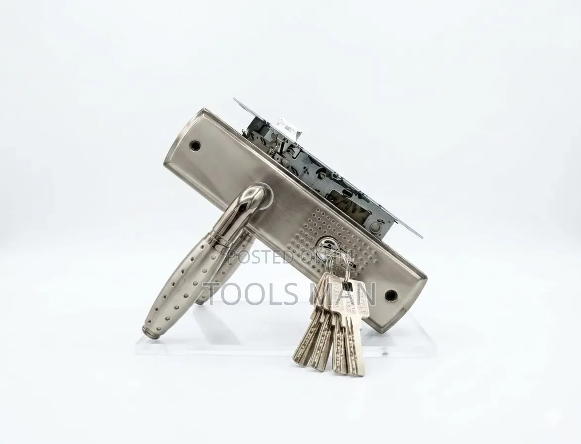 Heavy Duty Mortice Door Lock Set With 5 Computer Keys - Satin Nickel.