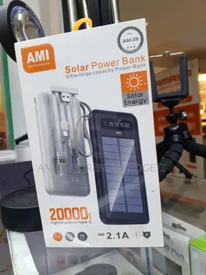 Ami Am-26 20000mah Solar Power Bank Fast Charging