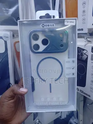 iPhone 17 Pro Max With a Clear Back and Blue Camera Frame.