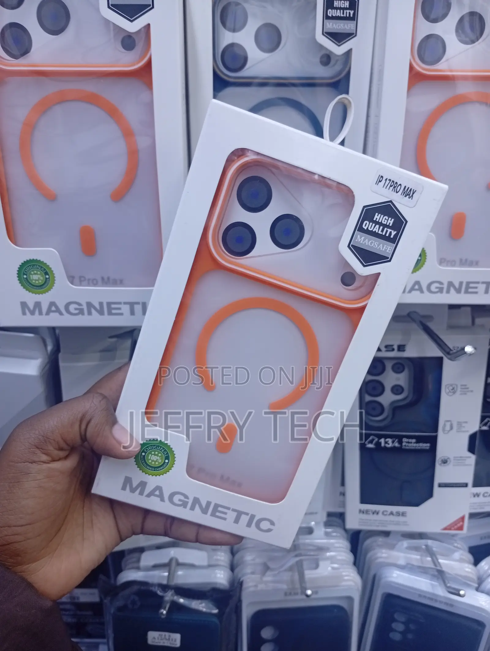 iPhone 17 Pro Max in Orange Silicon Case