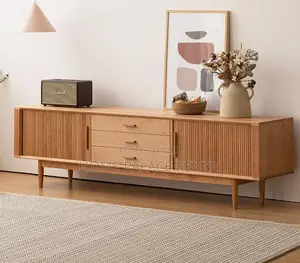 Tv Stand: Natural Oak Entertainment Console