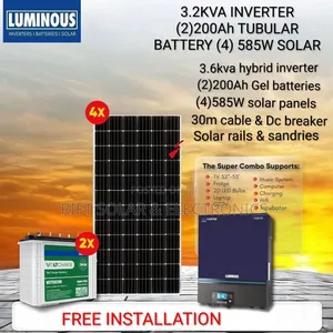 3kva Offgrid - (2)200ah Gel Battery - (4)585w Solar Panels Package