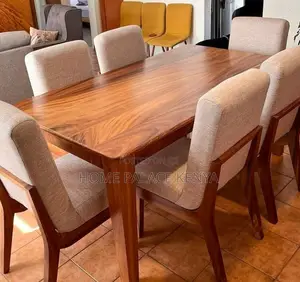 Dining Set: Modern Rustic Walnut Wood Dining Table